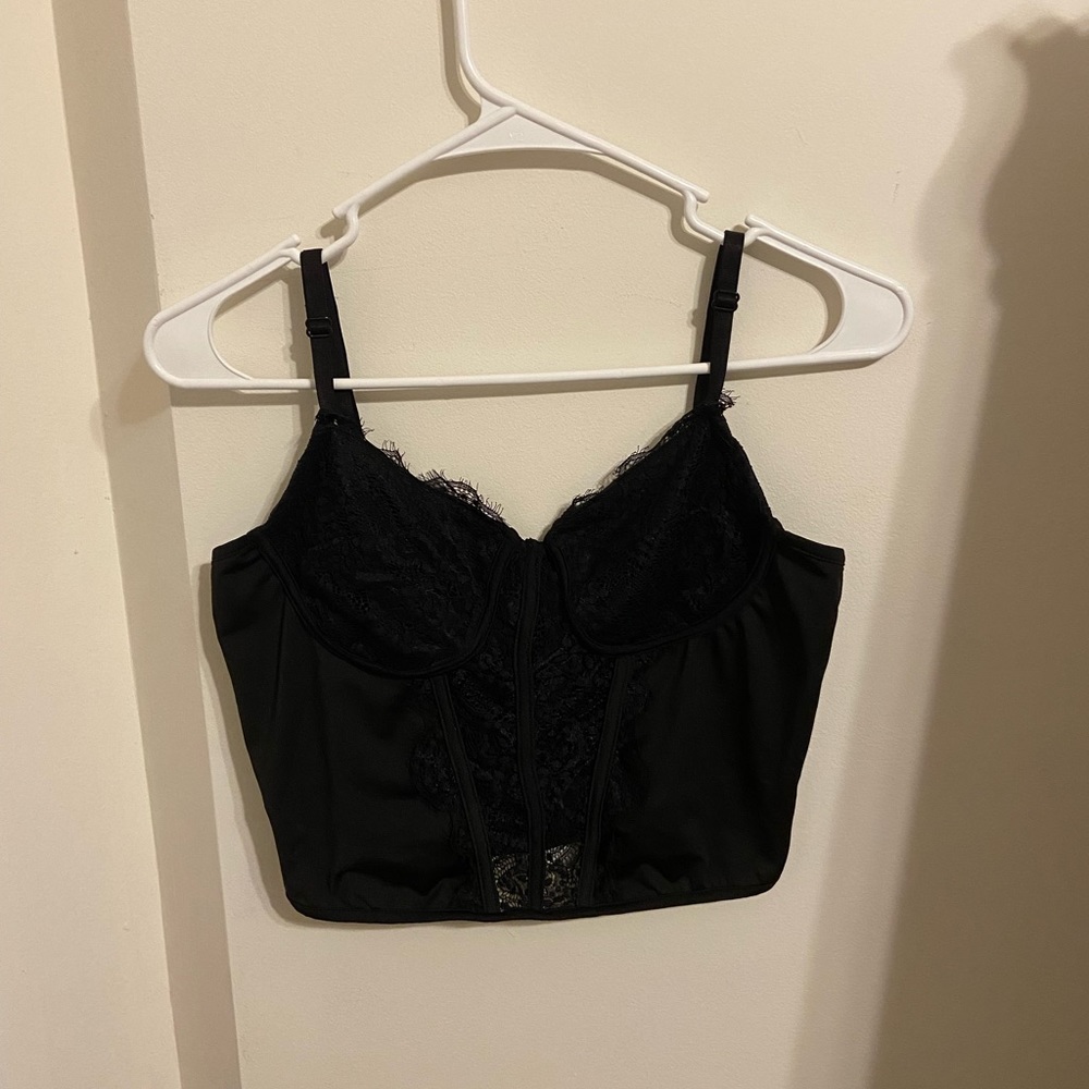 black corset crop top